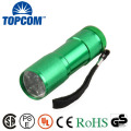 9 led flashlight Torch with gift box and battery